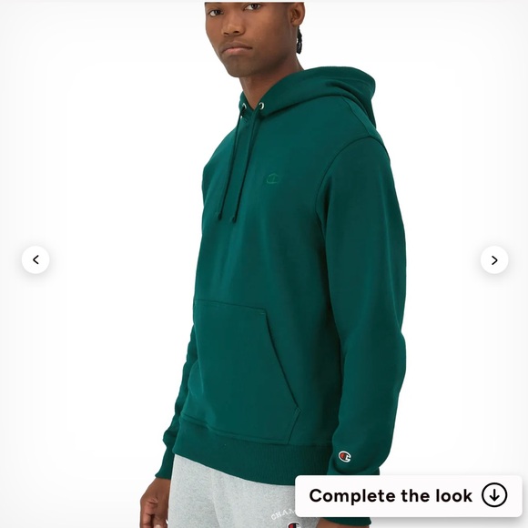 *TURQUOISE* NWT, Champion, Men’s, Powerblend Hoodie, C Logo - Picture 3 of 10